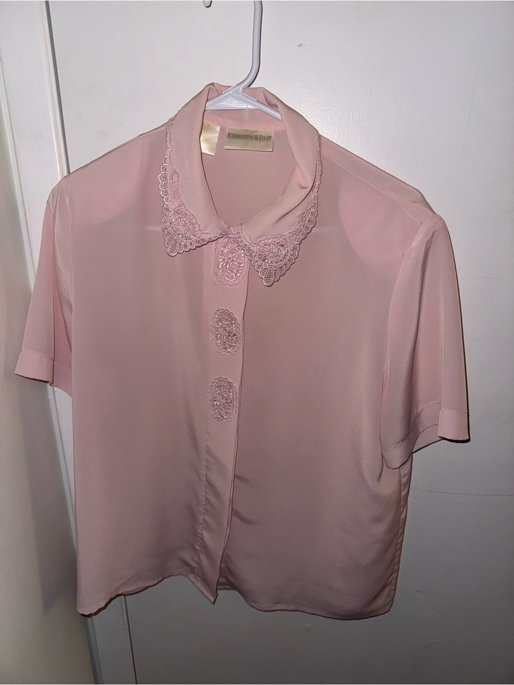 Vintage Christie & Jill Pearl-Embellished Blouse
